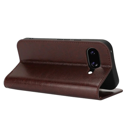 For Google Pixel 9a Case Crazy Horse Texture Split Leather Wallet Phone Cover