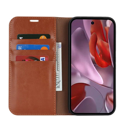 For Google Pixel 9a Case Crazy Horse Texture Split Leather Wallet Phone Cover