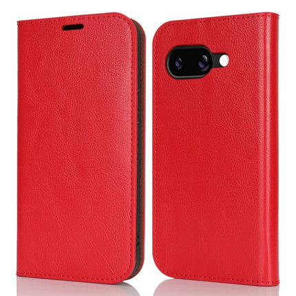 For Google Pixel 9a Case Crazy Horse Texture Split Leather Wallet Phone Cover - Red