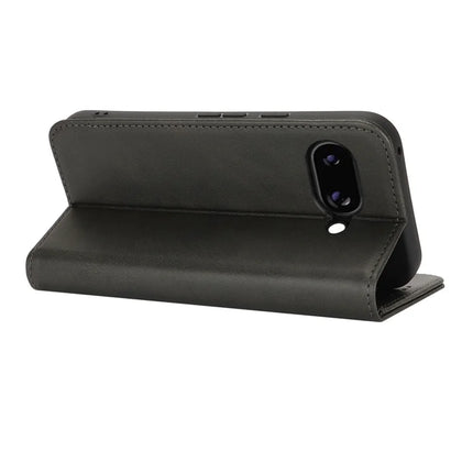 For Google Pixel 9a Case PU Leather Calf Textured Magnetic Closing Smart Phone Cover