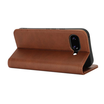 For Google Pixel 9a Case PU Leather Calf Textured Magnetic Closing Smart Phone Cover