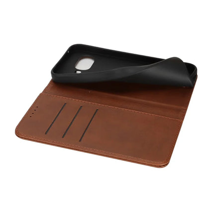 For Google Pixel 9a Case PU Leather Calf Textured Magnetic Closing Smart Phone Cover
