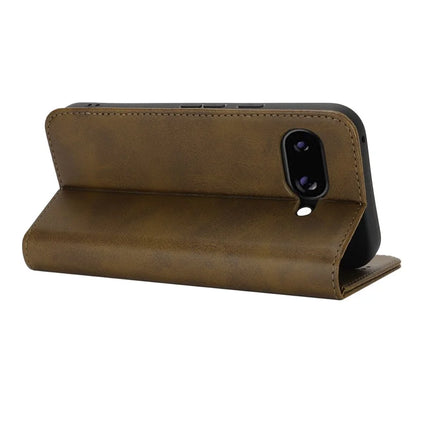 For Google Pixel 9a Case PU Leather Calf Textured Magnetic Closing Smart Phone Cover