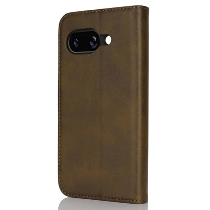For Google Pixel 9a Case PU Leather Calf Textured Magnetic Closing Smart Phone Cover