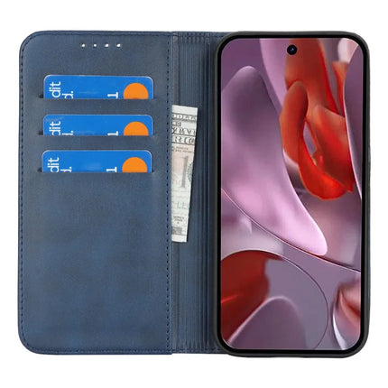 For Google Pixel 9a Case PU Leather Calf Textured Magnetic Closing Smart Phone Cover