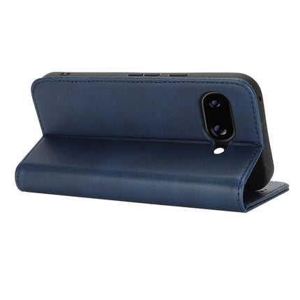 For Google Pixel 9a Case PU Leather Calf Textured Magnetic Closing Smart Phone Cover