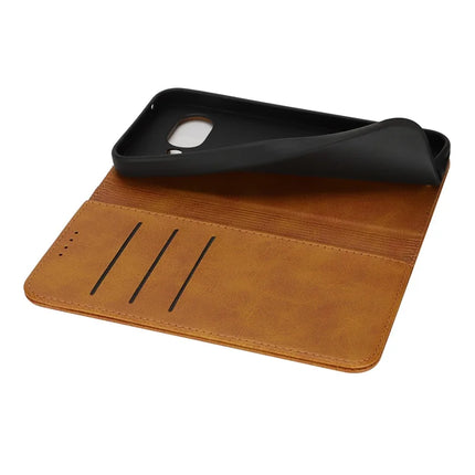 For Google Pixel 9a Case PU Leather Calf Textured Magnetic Closing Smart Phone Cover
