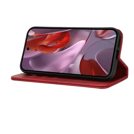For Google Pixel 9a Case PU Leather Calf Textured Magnetic Closing Smart Phone Cover