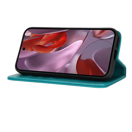 For Google Pixel 9a Case PU Leather Calf Textured Magnetic Closing Smart Phone Cover