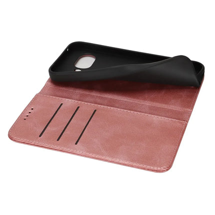 For Google Pixel 9a Case PU Leather Calf Textured Magnetic Closing Smart Phone Cover