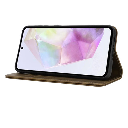 For Samsung Galaxy A56 5G  /  A36 5G Case PU Leather Calf Textured Magnetic Closing Smart Phone Cover