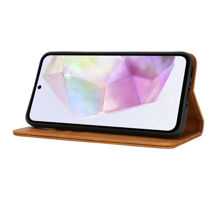 For Samsung Galaxy A56 5G  /  A36 5G Case PU Leather Calf Textured Magnetic Closing Smart Phone Cover