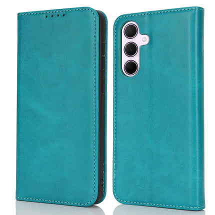 For Samsung Galaxy A56 5G  /  A36 5G Case PU Leather Calf Textured Magnetic Closing Smart Phone Cover - Sky Blue