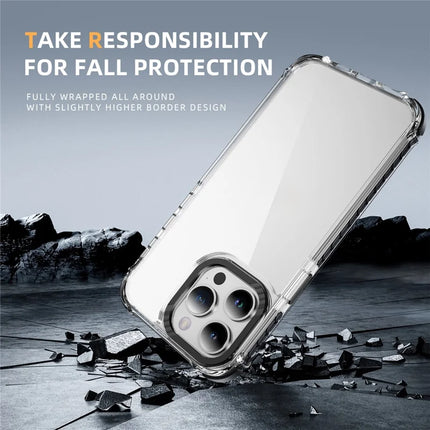 For iPhone 13 Pro Max Crystal Clear Case Airbag Anti Drop TPU + PC Phone Back Cover