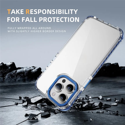 For iPhone 13 Pro Max Crystal Clear Case Airbag Anti Drop TPU + PC Phone Back Cover