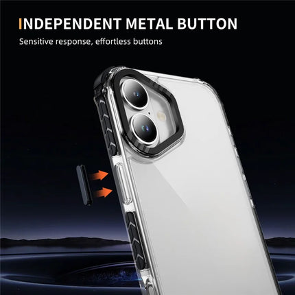 For iPhone 16 Crystal Clear Case Airbag Anti Drop TPU + PC Phone Back Cover
