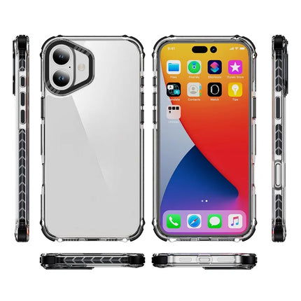 For iPhone 16 Plus Crystal Clear Case Airbag Anti Drop TPU + PC Phone Back Cover