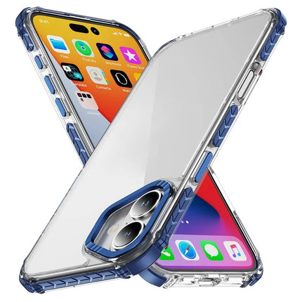 For iPhone 16 Plus Crystal Clear Case Airbag Anti Drop TPU + PC Phone Back Cover - Blue