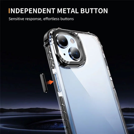 For iPhone 14 / 13 Crystal Clear Case Airbag Anti Drop TPU + PC Phone Back Cover