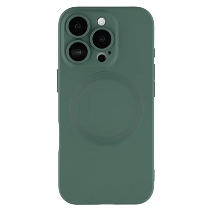 For iPhone 16 Pro Max Case Compatible with MagSafe Liquid Silicone Phone Cover with Tempered Glass Lens Protector