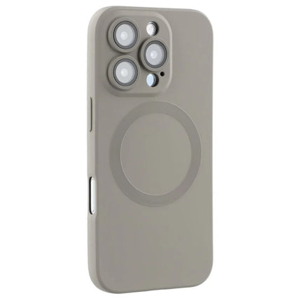 For iPhone 16 Pro Max Case Compatible with MagSafe Liquid Silicone Phone Cover with Tempered Glass Lens Protector - Grey