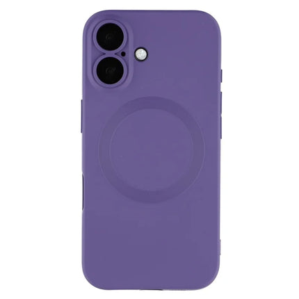 For iPhone 16 Plus Case Compatible with MagSafe Liquid Silicone Phone Cover with Tempered Glass Lens Protector