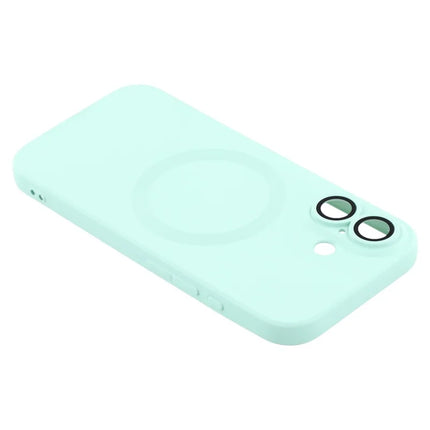 For iPhone 16 Case Compatible with MagSafe Liquid Silicone Phone Cover with Tempered Glass Lens Protector