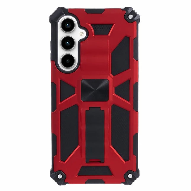 For Samsung Galaxy A36 5G Phone Case Kickstand Drop Protection PC + TPU Back Cover - Red