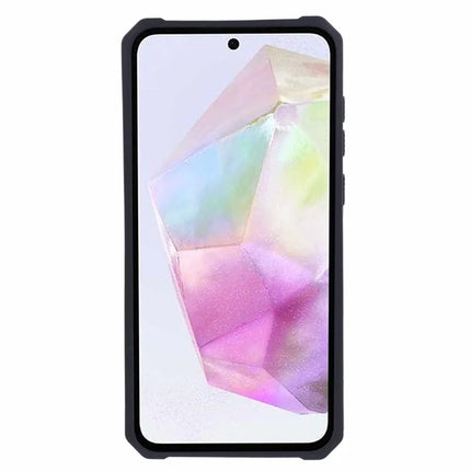 For Samsung Galaxy A36 5G Kickstand Case Slide Lens Lid PC + TPU Phone Cover with Card Slot
