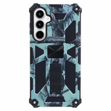 For Samsung Galaxy A36 5G Case Kickstand PC+TPU Camouflage Military Grade Phone Cover - Light Green