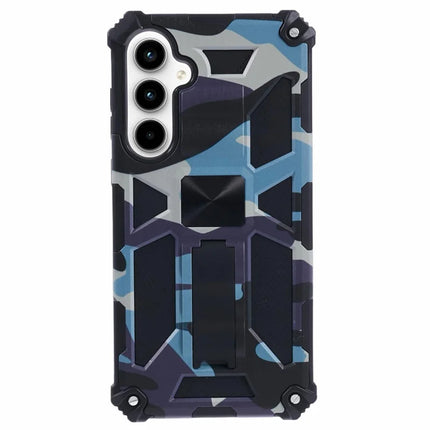 For Samsung Galaxy A36 5G Case Kickstand PC+TPU Camouflage Military Grade Phone Cover - Navy Blue