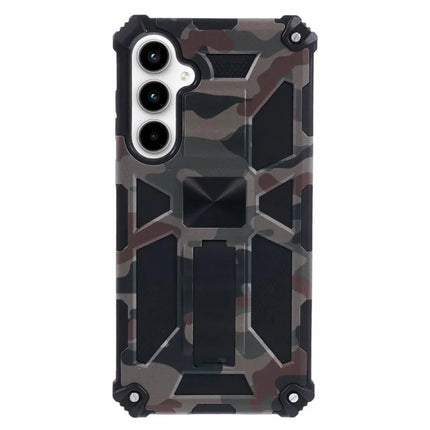 For Samsung Galaxy A36 5G Case Kickstand PC+TPU Camouflage Military Grade Phone Cover - Army Green