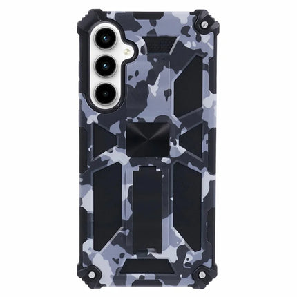 For Samsung Galaxy A36 5G Case Kickstand PC+TPU Camouflage Military Grade Phone Cover - Black