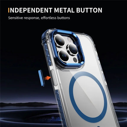 For iPhone 12 Pro Max Clear Phone Case with Lens Kickstand Cover Compatible with MagSafe
