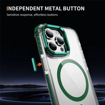 For iPhone 12 Pro Max Clear Phone Case with Lens Kickstand Cover Compatible with MagSafe