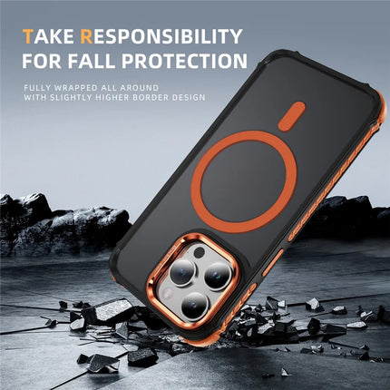 For iPhone 12 Pro Max Case with Lens Kickstand Matte Phone Back Cover Compatible with MagSafe