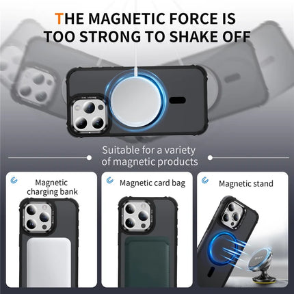 For iPhone 12 Pro Max Case with Lens Kickstand Matte Phone Back Cover Compatible with MagSafe