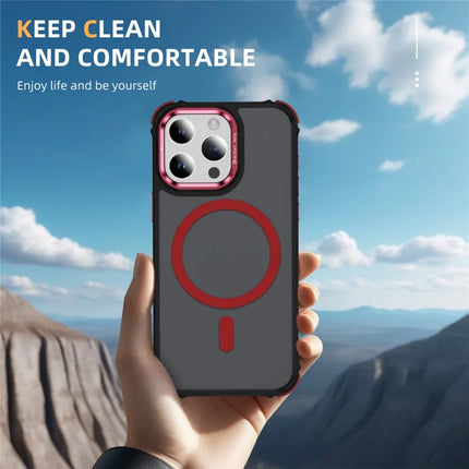 For iPhone 12 Pro Max Case with Lens Kickstand Matte Phone Back Cover Compatible with MagSafe