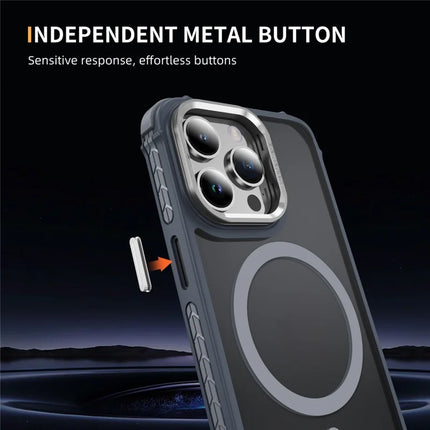 For iPhone 12 Pro Max Case with Lens Kickstand Matte Phone Back Cover Compatible with MagSafe