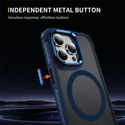 For iPhone 12 Pro Max Case with Lens Kickstand Matte Phone Back Cover Compatible with MagSafe