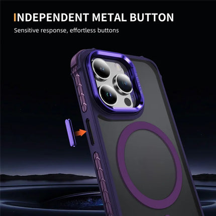 For iPhone 12 Pro Max Case with Lens Kickstand Matte Phone Back Cover Compatible with MagSafe
