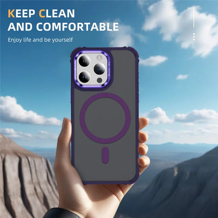For iPhone 12 Pro Max Case with Lens Kickstand Matte Phone Back Cover Compatible with MagSafe