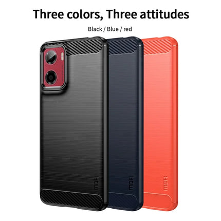 For Motorola Moto E15 4G / Motorola Moto G05 4G Back Cover MOFI Brushed Texture Carbon Fiber Soft TPU Case