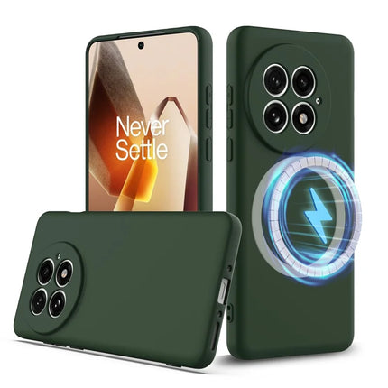 For OnePlus 13 Liquid Silicone Case with Strap Compatible with MagSafe Phone Cover