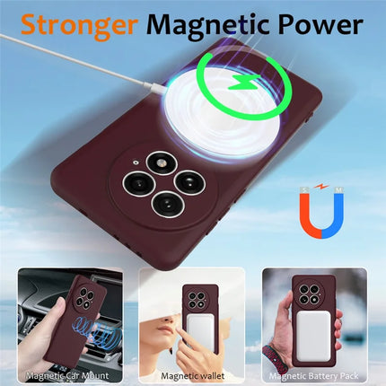 For OnePlus 13 Liquid Silicone Case with Strap Compatible with MagSafe Phone Cover