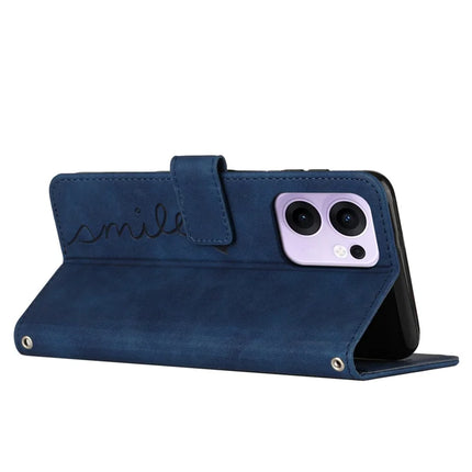 For Oppo Reno13 F 5G Case Viewing Stand PU Leather Phone Cover Imprinted Heart Pattern