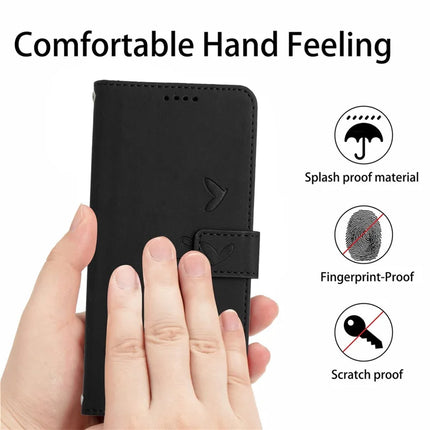 For Oppo Reno13 Pro 5G Case Viewing Stand PU Leather Phone Cover Imprinted Heart Pattern
