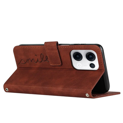 For Oppo Reno13 5G (Global) Case Viewing Stand PU Leather Phone Cover Imprinted Heart Pattern