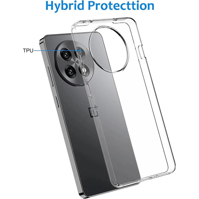 For OnePlus 13R 5G Clear TPU Anti-Scratch Phone Case + 2.5D Arc Edge Screen Protector