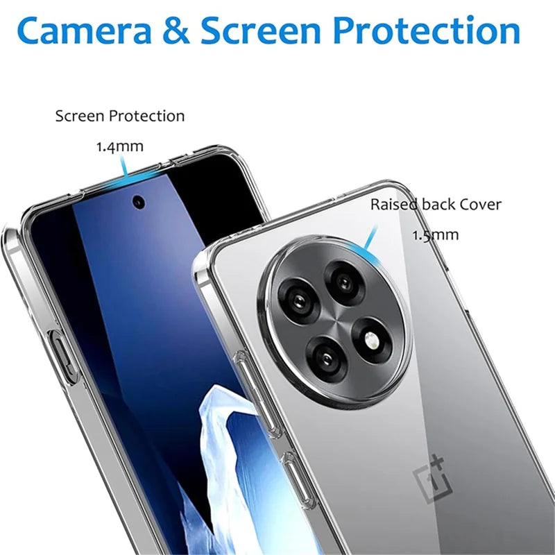 ShopCaseCart Durable Case OnePlus 13R 5G Clear TPU Anti-Scratch Phone Protective cover + 2.5D Arc Edge Screen Protector